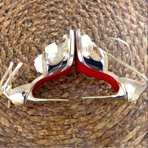 Christian Louboutin Gold Strappy Heels